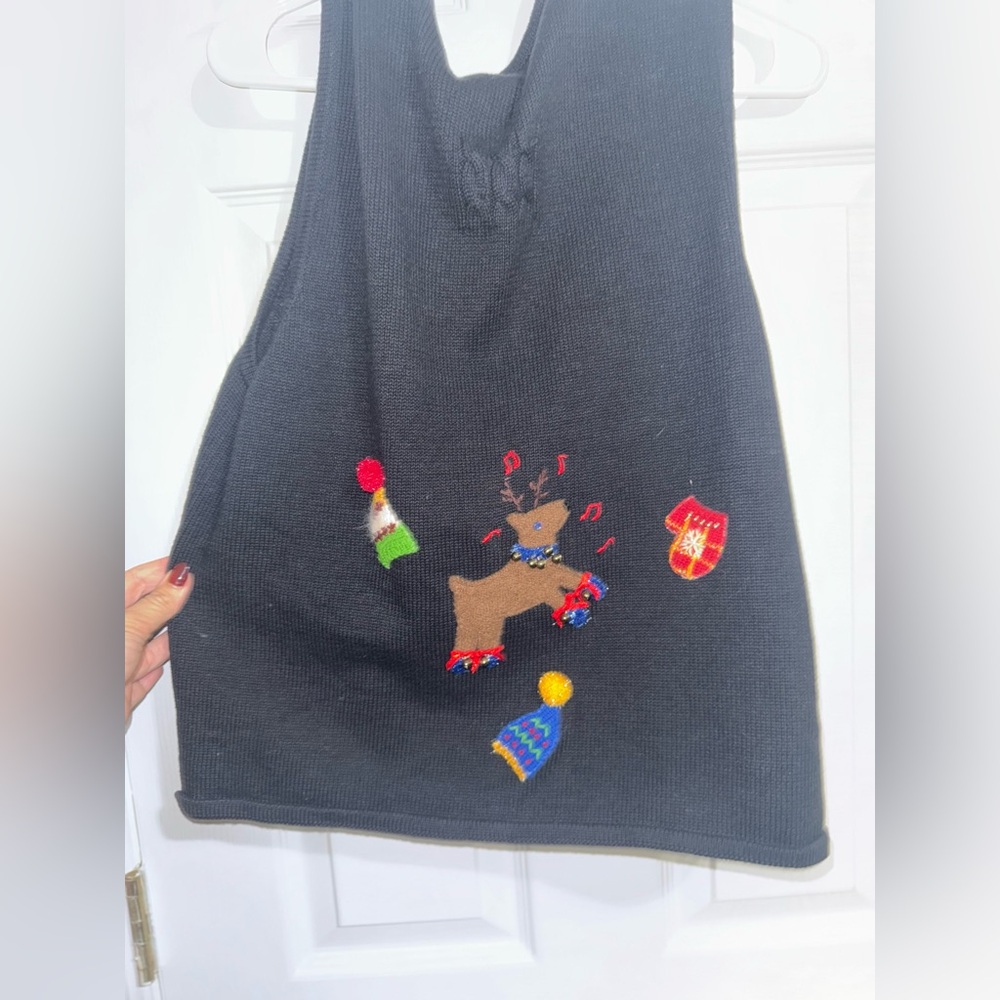 Vintage Christmas Holiday Vest With Jingle Bells by Marisa Christina The Christm - Picture 4 of 4